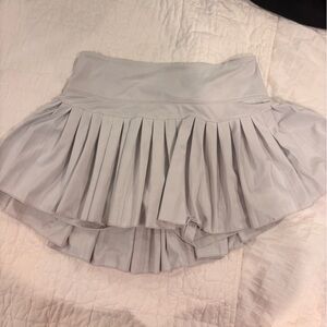 White Pleated Gold Hinge Skirt